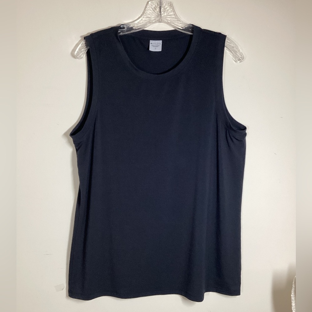 Athleta Sleeveless Shirt L Black lightweight business casual tank top NWOT